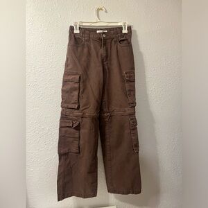 pac sun brown cargo jeans/ jorts